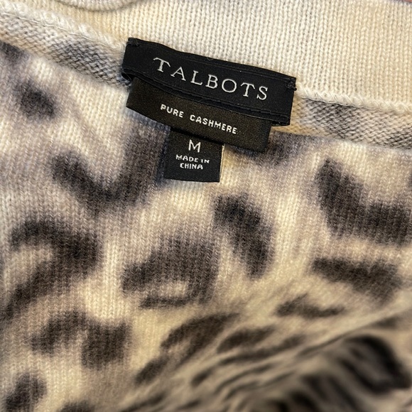 Talbots 100% Cashmere Sweater - Animal Print - Size Medium - Picture 2 of 6